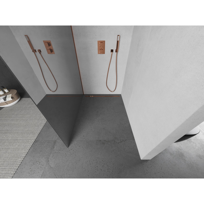 Mexen Kioto sprchová stena Walk-in 80 x 200 cm, zrkadlo 8 mm, ružové zlato - 800-080-101-60-50