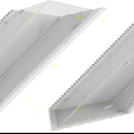 Mexen Lunar-F sklopná sprchová kabína pravá 100 x 80 cm, transparentná, zlatá kartáčovaná - 836-100-080-55-00-P