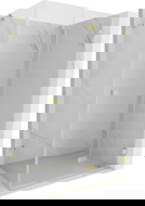 Mexen Lunar-F sklopná sprchová kabína pravá 100 x 80 cm, transparentná, zlatá kartáčovaná - 836-100-080-55-00-P