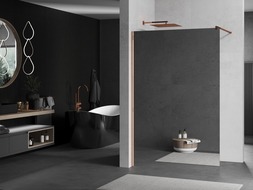 Mexen Kioto sprchová stena Walk-in 120 x 200 cm, zrkadlo 8 mm, ružové zlato - 800-120-101-60-50