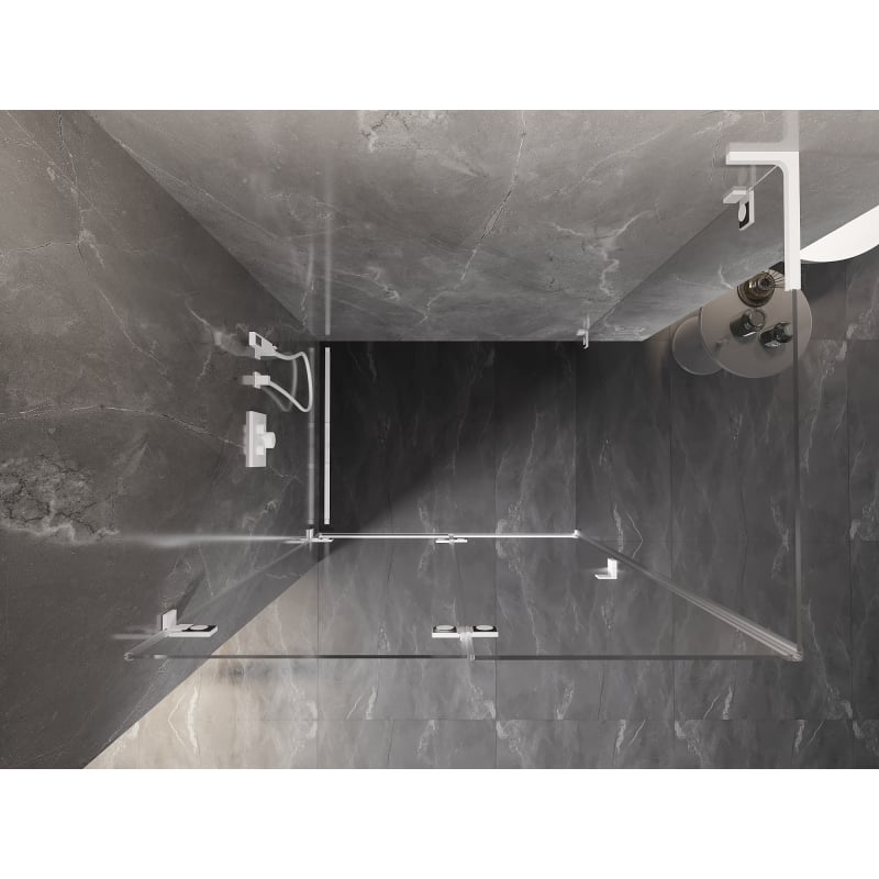 Mexen Lunar-F L skladacia sprchová kabína ľavá 80 x 70 cm, transparentná, biela - 836L-080-070-20-00-L