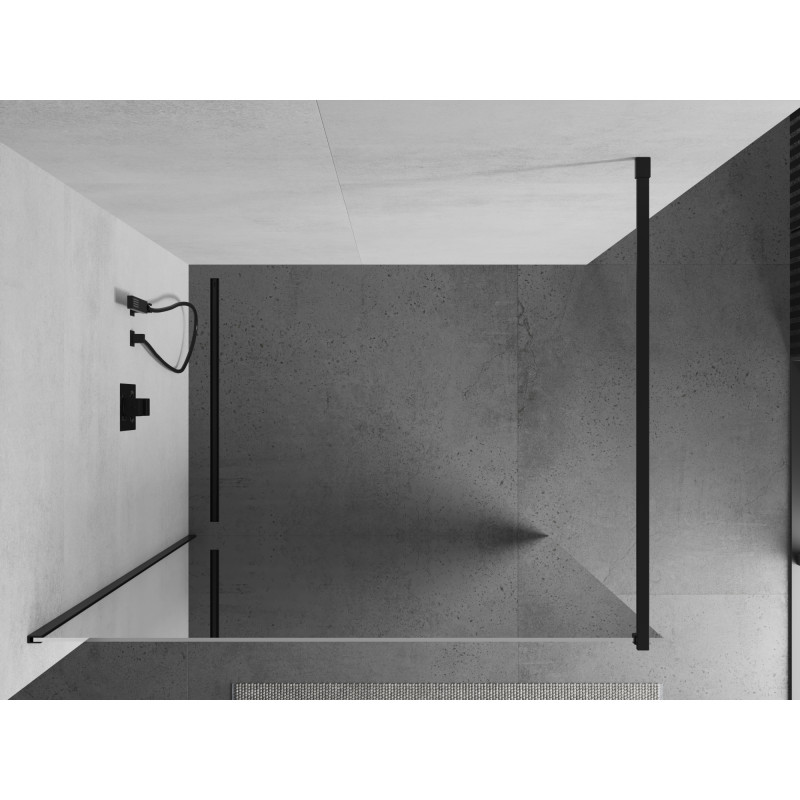 Mexen Kioto sprchová stena Walk-in 90 x 200 cm, zrkadlo 8 mm, čierna - 800-090-101-70-50