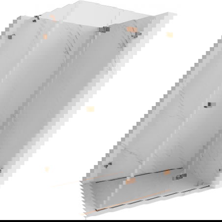 Mexen Lunar-F skladací sprchový kút pravý 90 x 80 cm, transparentný, ružové zlato- 836-090-080-60-00-P