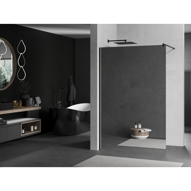 Mexen Kioto sprchová stena Walk-in 90 x 200 cm, zrkadlo 8 mm, čierna - 800-090-101-70-50
