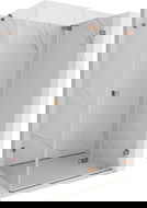 Mexen Lunar-F skladacia sprchová kabína pravá 100 x 80 cm, transparentná, ružové zlato- 836-100-080-60-00-P