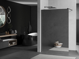 Mexen Kioto sprchová stena Walk-in 100 x 200 cm, zrkadlo 8 mm, čierna - 800-100-101-70-50