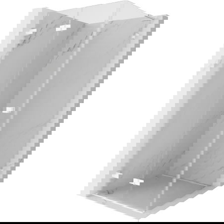 Mexen Lunar-F L sklápacia sprchová kabína ľavá 80 x 80 cm, transparentná, biela - 836L-080-080-20-00-L