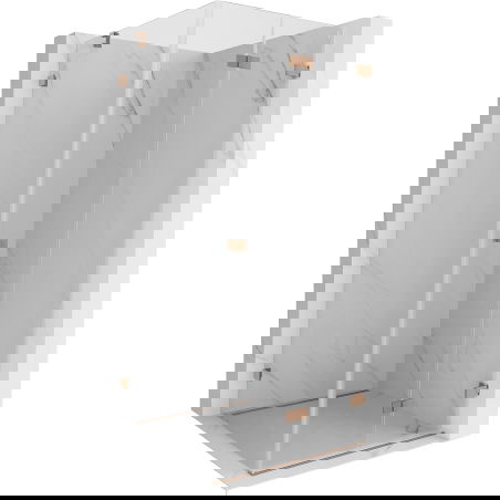 Mexen Lunar-F skladacia sprchová kabína pravá 70 x 70 cm, transparentná, brúsená meď- 836-070-070-65-00-P