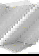 Mexen Lunar-F L sprchová kabína skladacia ľavá 80 x 70 cm, transparentná, zlatá - 836L-080-070-50-00-L