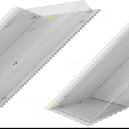 Mexen Lunar-F L sprchová kabína skladacia ľavá 100 x 80 cm, transparentná, zlatá - 836L-100-080-50-00-L