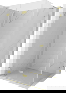 Mexen Lunar-F L skladacia sprchová zástena ľavá 100 x 70 cm, transparentná, zlatá kartáčovaná - 836L-100-070-55-00-L