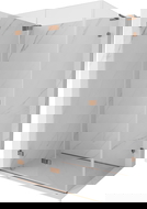 Mexen Lunar-F L sklápacia sprchová kabína ľavá 85 x 80 cm, transparentná, ružové zlato - 836L-085-080-60-00-L