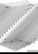 Mexen Lunar-F L skladacia sprchová kabína ľavá 100 x 80 cm, transparentná, ružové zlato - 836L-100-080-60-00-L