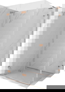 Mexen Lunar-F L skladací sprchová kabína ľavá 90 x 70 cm, transparentná, brúsená meď - 836L-090-070-65-00-L