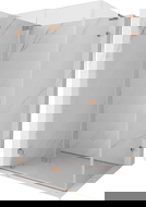 Mexen Lunar-F L skladacia sprchová kabína ľavá 85 x 80 cm, transparentná, brúsená meď - 836L-085-080-65-00-L