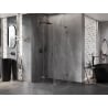 Mexen Lunar-F L skladací sprchovací kút ľavý 90 x 90 cm, priehľadný, kartáčovaný Gun Gray - 836L-090-090-66-00-L