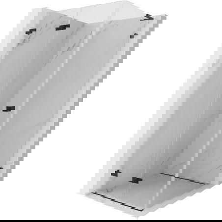 Mexen Lunar-F L skladací sprchovací kút ľavý 90 x 90 cm, transparentný, čierny - 836L-090-090-70-00-L