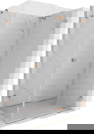 Mexen Lunar-F skladacia sprchová kabína pravá 100 x 80 cm, transparentná, kartáčovaná meď- 836-100-080-65-00-P