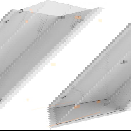 Mexen Lunar-F skladacia sprchová kabína pravá 95 x 90 cm, transparentná, brúsená meď- 836-095-090-65-00-P