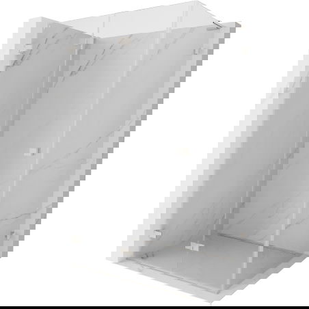 Mexen Lunar-F L skladacia sprchová kabína ľavá 85 x 80 cm, transparentná, kartáčovaný nikel - 836L-085-080-97-00-L