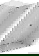 Mexen Lunar-F skladacia sprchová kabína pravá 90 x 70 cm, transparentná, kartáčovaná zbraňovo šedá - 836-090-070-66-00-P