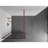 Mexen Kioto sprchová stena Walk-in 90 x 200 cm, čierna mriežka 8 mm, ružové zlato - 800-090-101-60-77