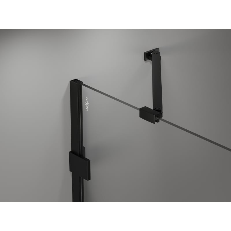 Mexen Lunar-F skladacia sprchová kabína pravá 80 x 70 cm, transparentná, čierna - 836-080-070-70-00-P