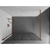 Mexen Kioto sprchová stena Walk-in 140 x 200 cm, čierna mriežka 8 mm, ružové zlato - 800-140-101-60-77