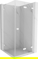 Mexen Lunar-F L skladacie sprchovací dvere pravé 70 x 70 cm, transparentné, biele - 836L-070-070-20-00-P