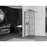 Mexen Kioto sprchová stena Walk-in 90 x 200 cm, čierna mriežka 8 mm, čierna - 800-090-101-70-77