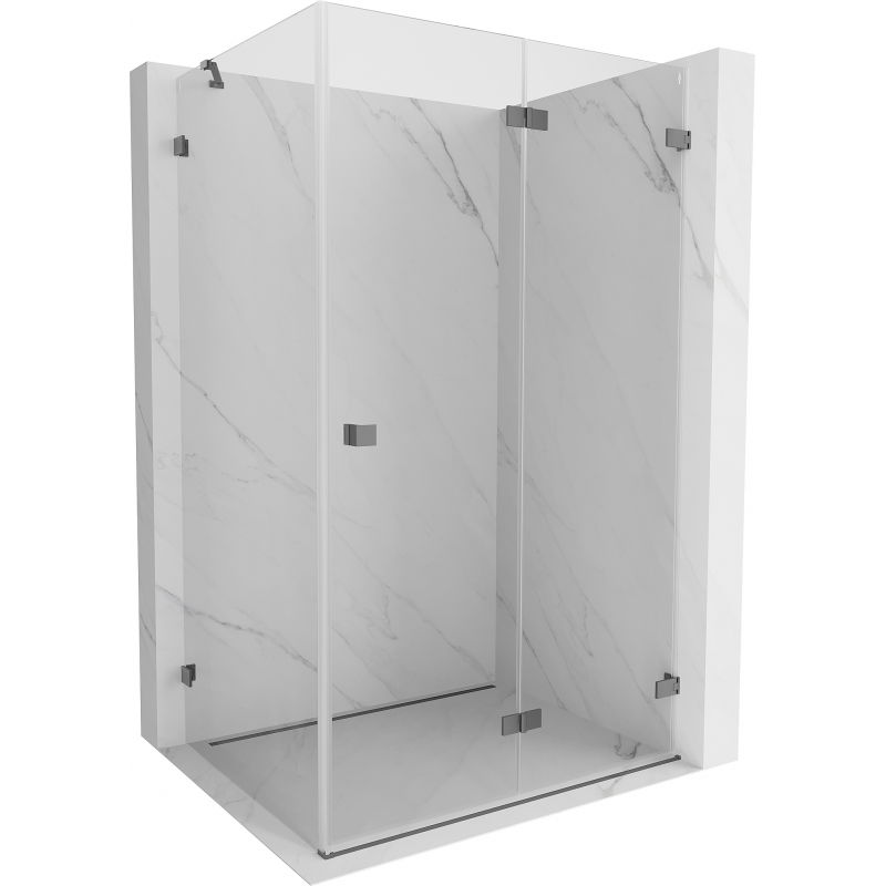Mexen Lunar-F sprchový kút skladací pravý 75 x 70 cm, transparentný, gun metal - 836-075-070-95-00-P
