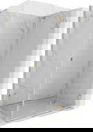 Mexen Lunar-F L sprchová kabína skladacia pravá 85 x 80 cm, transparentná, zlatá - 836L-085-080-50-00-P