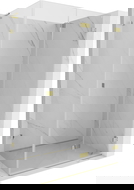 Mexen Lunar-F L skladacia sprchová kabína pravá 90 x 80 cm, transparentná, zlatá - 836L-090-080-50-00-P