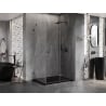 Mexen Lunar-F skladacia sprchová kabína pravá 100 x 90 cm, priehľadná, gun metal - 836-100-090-95-00-P