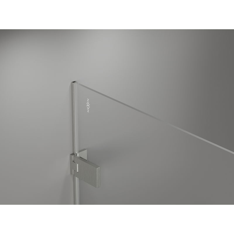 Mexen Lunar-F skladacia sprchová kabína pravá 70 x 70 cm, transparentná, brúsený nikel - 836-070-070-97-00-P