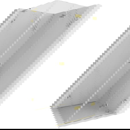 Mexen Lunar-F L skladacia sprchová kabína pravá 100 x 100 cm, transparentná, zlatá - 836L-100-100-50-00-P