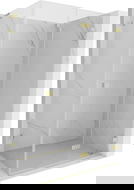 Mexen Lunar-F L skladacia sprchová kabína vpravo 95 x 70 cm, transparentná, zlatá brúsená - 836L-095-070-55-00-P