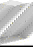 Mexen Lunar-F L skladacia sprchová kabína pravá 90 x 80 cm, transparentná, zlatá kartáčovaná - 836L-090-080-55-00-P