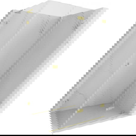 Mexen Lunar-F L skladacia sprchová kabína pravá 100 x 90 cm, transparentná, zlatá brúsená - 836L-100-090-55-00-P