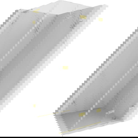 Mexen Lunar-F L skladacia sprchová kabína pravá 100 x 100 cm, transparentná, zlatá kartáčovaná - 836L-100-100-55-00-P