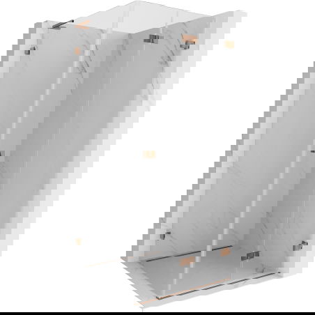 Mexen Lunar-F L skladacia sprchová kabína pravá 70 x 70 cm, transparentná, ružové zlato - 836L-070-070-60-00-P