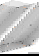 Mexen Lunar-F L sprchový kút skladací pravý 90 x 70 cm, transparentný, ružové zlato - 836L-090-070-60-00-P