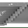 Mexen Elix žulový kuchynský drez 1-komorový 600 x 500 mm, šedý, sifón chróm - 6525601005-71