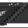 Mexen Elix žulový drez 1-komorový 600 x 500 mm, čierny/strieborný metalik, sifón chróm - 6525601005-73