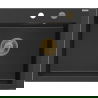 Mexen Elix granitový drez 1-komorový 600 x 500 mm, čierny/strieborný metalik, sifón zlatý - 6525601005-73-G