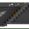 Mexen Elix granitový kuchynský drez 1-komorový 600 x 500 mm, čierny so škvrnami, zlatý sifón - 6525601005-76-G