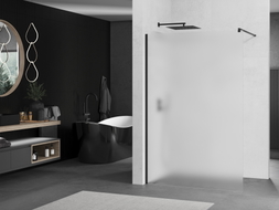 Mexen Kioto sprchová stena Walk-in 140 x 200 cm, matná 8 mm, čierna - 800-140-101-70-30