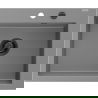 Mexen Elix granitový drez s jednou komorou 600 x 500 mm, sivý, čierny sifón - 6525601005-71-B