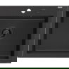 Mexen Elix žulový drez s 1 komorou 600 x 500 mm, čierny/strieborný metalík, čierny sifón - 6525601005-73-B