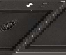 Mexen Elix žulový drez 1-komorový 600 x 500 mm, čierny/zlatý metalický, čierny sifón - 6525601005-75-B